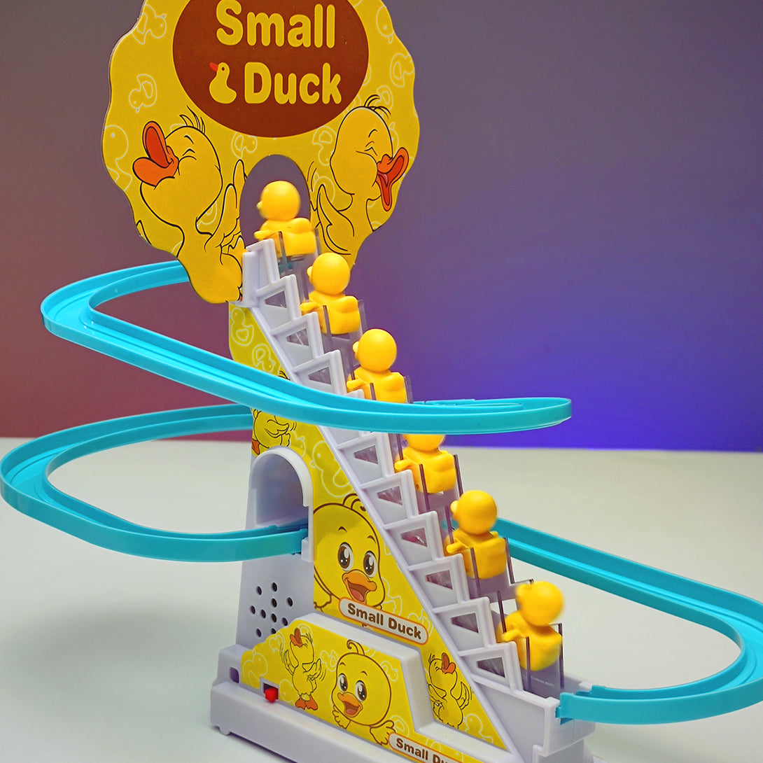 Yellow Automatic Stair-Climbing Multi Ducklings Duck Track Set Musical - Trendytoys