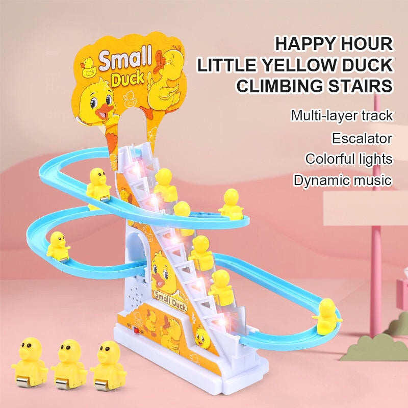 Yellow Automatic Stair-Climbing Multi Ducklings Duck Track Set Musical - Trendytoys