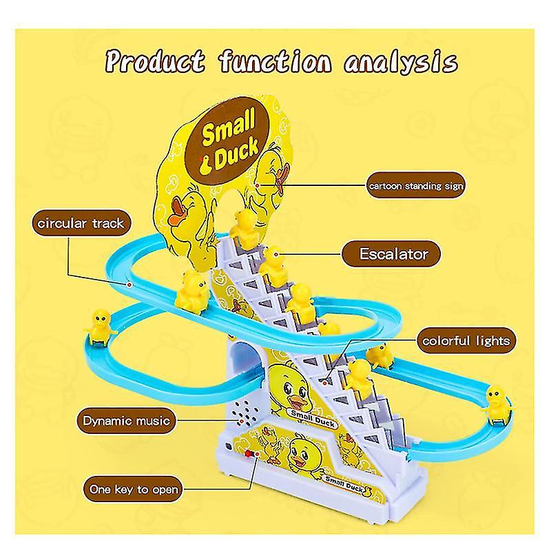 Yellow Automatic Stair-Climbing Multi Ducklings Duck Track Set Musical - Trendytoys