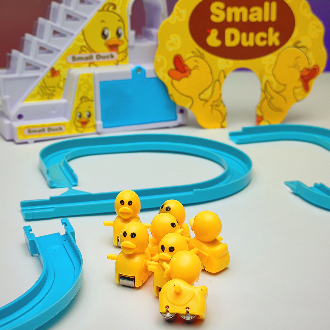 Yellow Automatic Stair-Climbing Multi Ducklings Duck Track Set Musical - Trendytoys