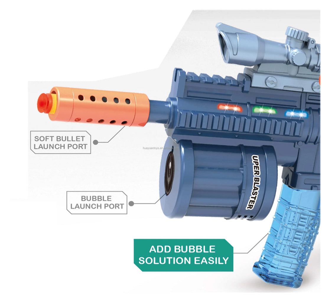 3 in 1 GEL BLASTER GUN WITH SOFT BULLET BLASTER GUN WITH BUBBLE MAKER GUN - Trendytoys