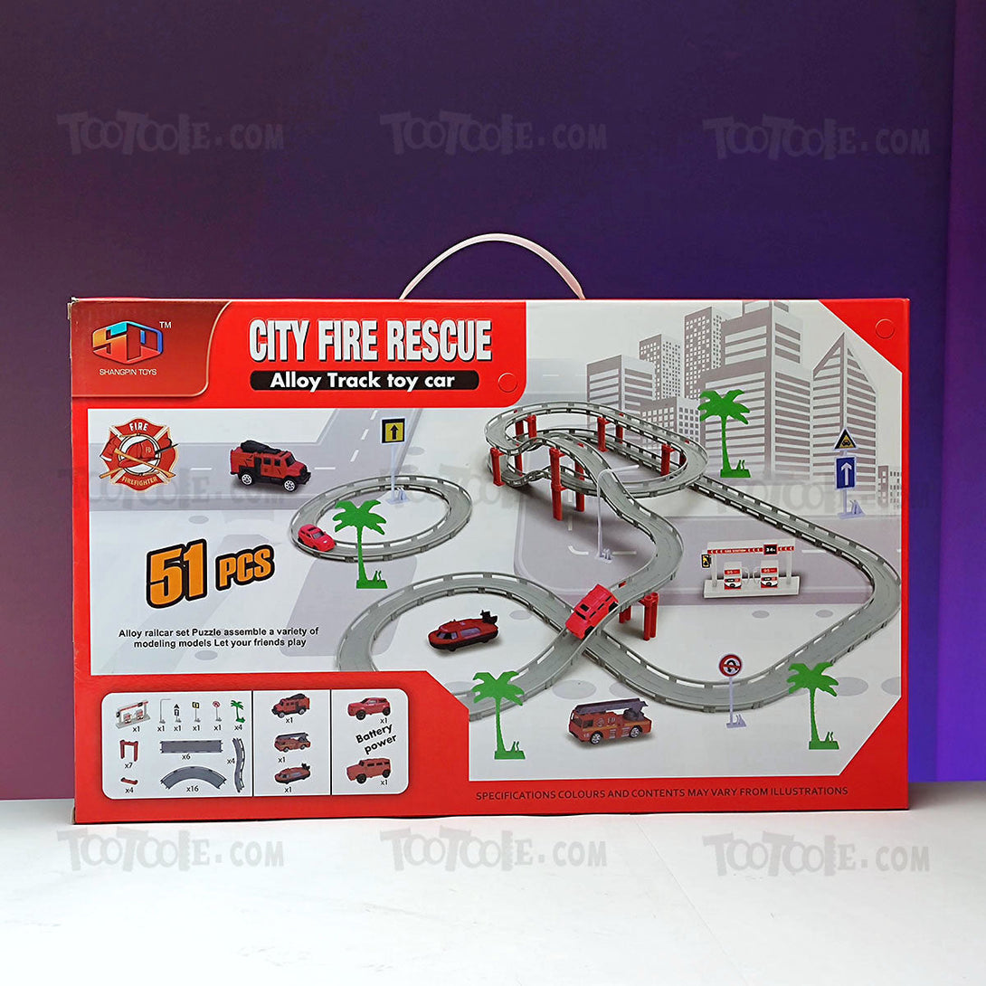 city-fire-rescue-track-set-w-alloy-cars-fire-trucks-51-pcs-for-kids