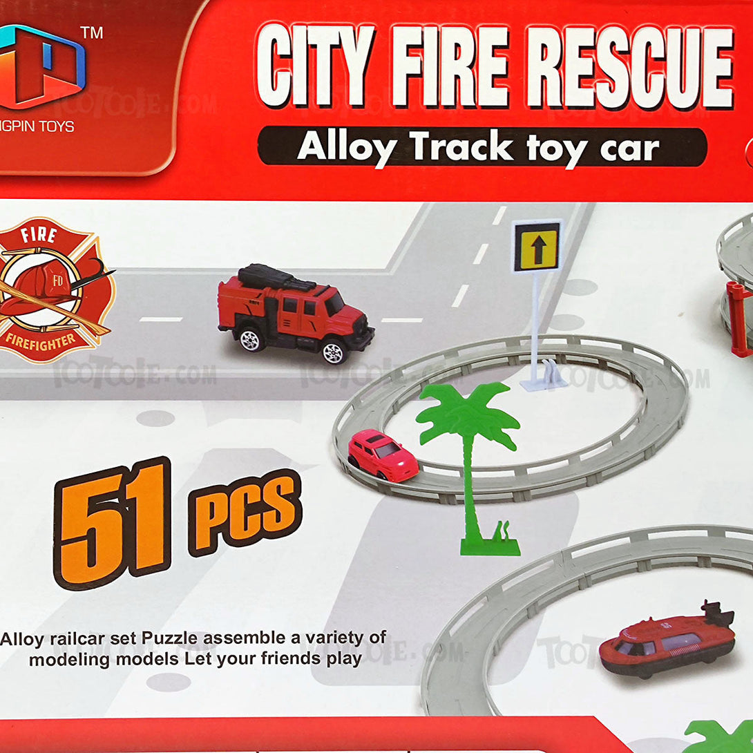 city-fire-rescue-track-set-w-alloy-cars-fire-trucks-51-pcs-for-kids