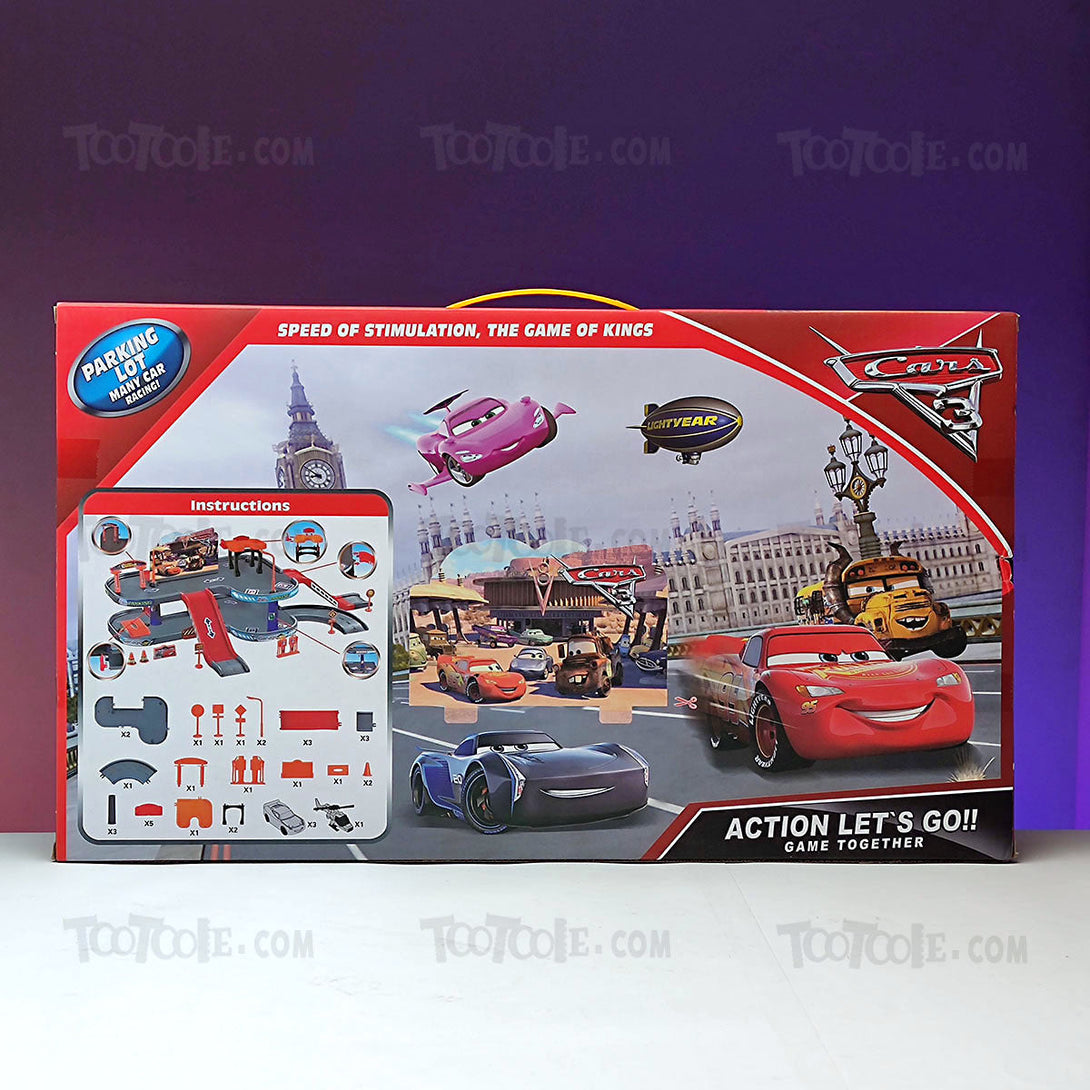 cars-3-parking-lot-track-set-w-cars-helicoptor-35-pcs-for-kids