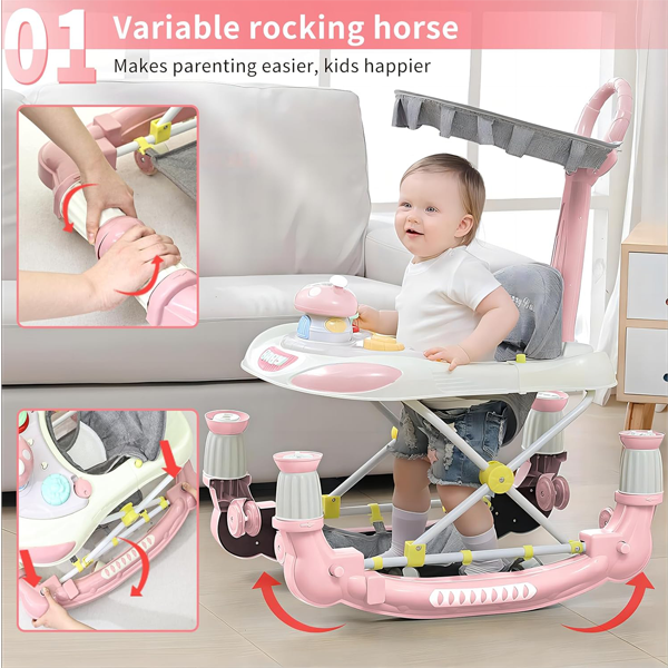 3 IN 1 MULTIFUNCTIONAL BABY WALKER WITH ROCKER & STROLLER - Trendytoys