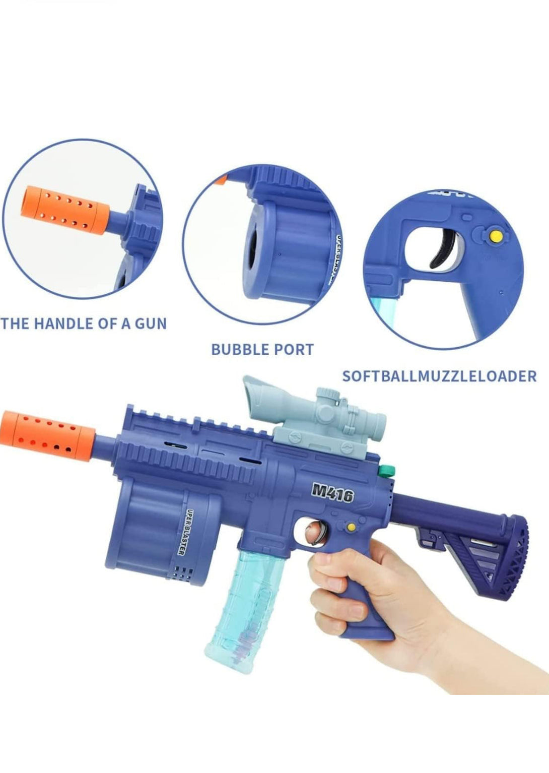 3 in 1 GEL BLASTER GUN WITH SOFT BULLET BLASTER GUN WITH BUBBLE MAKER GUN - Trendytoys