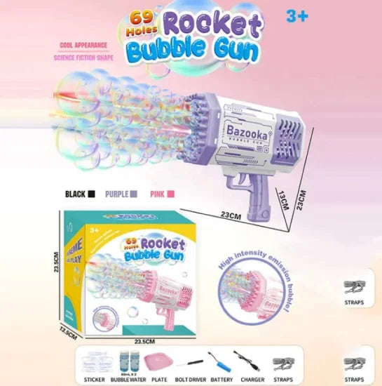 69 HOLES BAZOOKA BUBBLE MACHINE GUN - Trendytoys