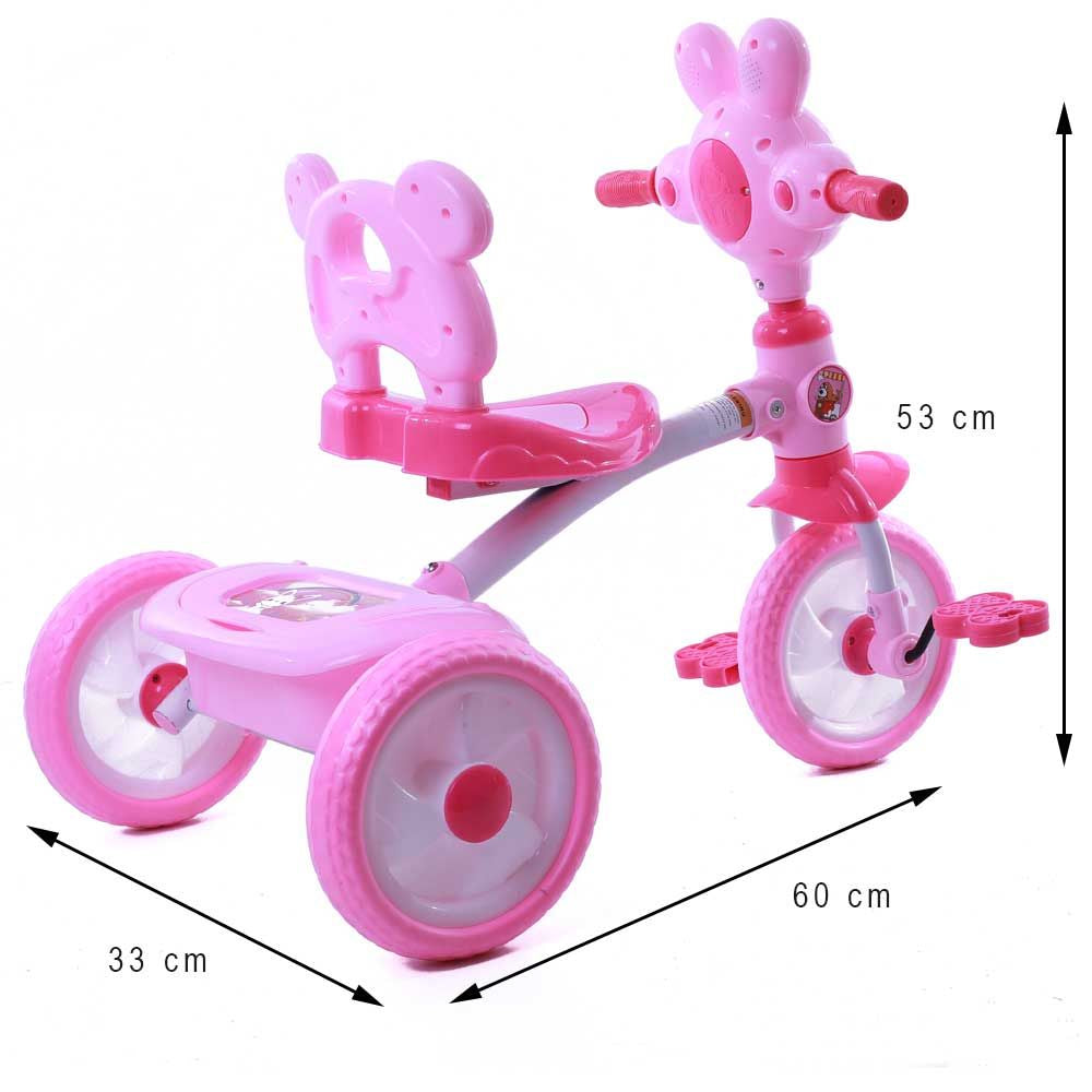 Kids Tricycle Rabbit Design Pink - Trendytoys