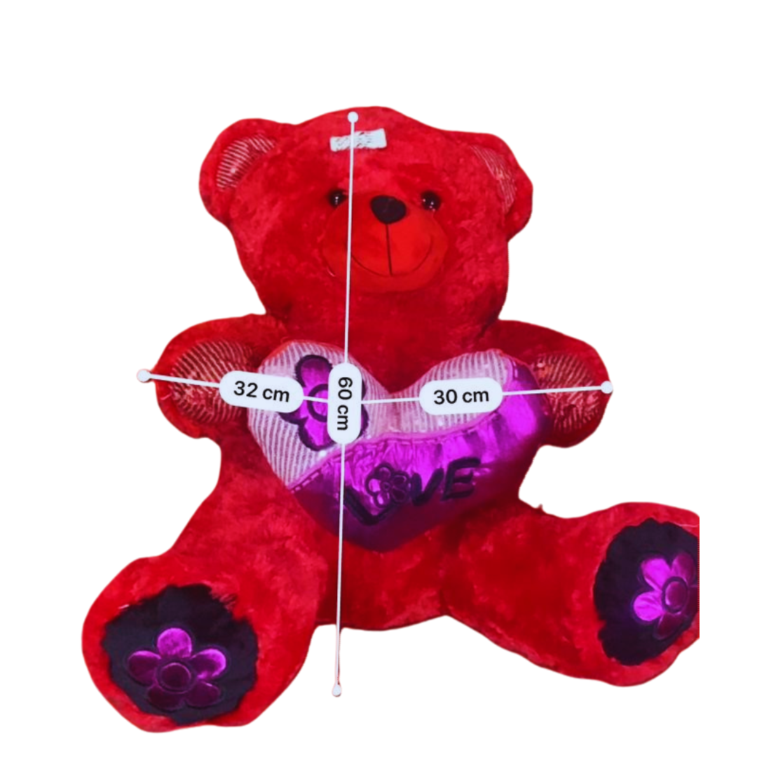 2 Feet Cute Red Teddy Bear - Trendytoys