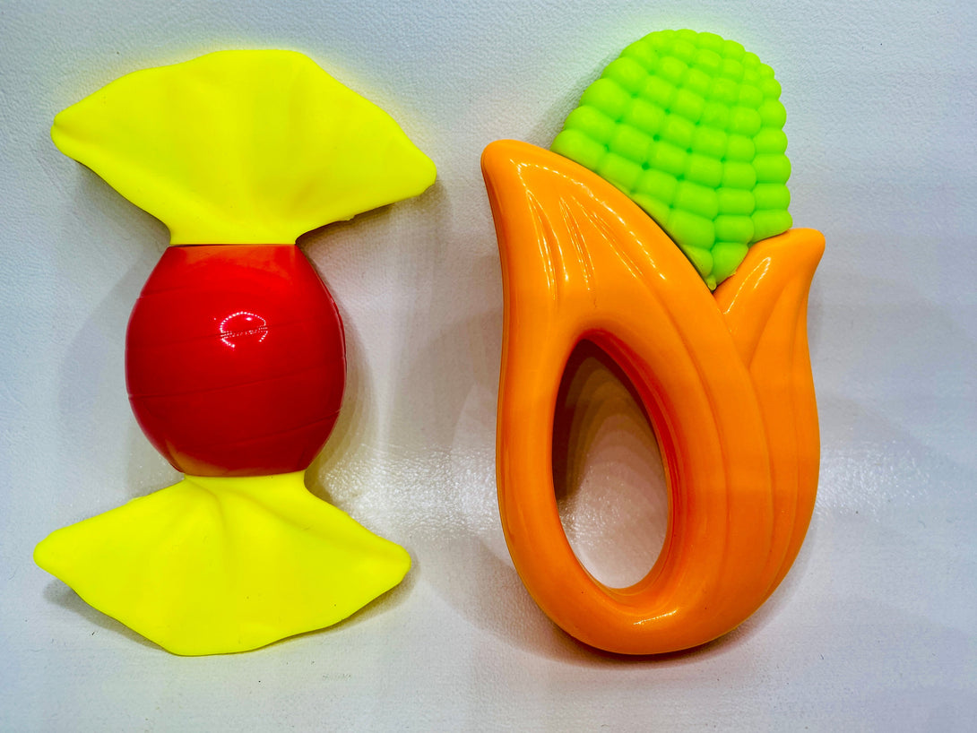 9 PcsDifferent Shape Teether Rattles For Babies In Different Colors - Trendytoys