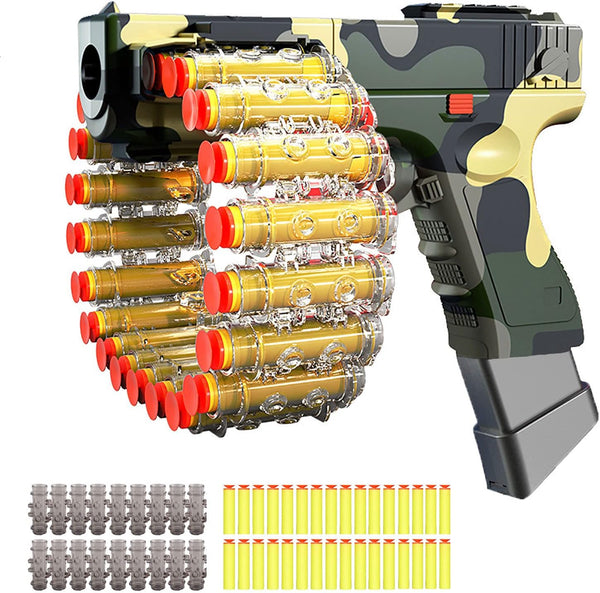 Electric Glock Soft Bullet Rotating Toy Gun Foam Spray Explosion Gun for Kids