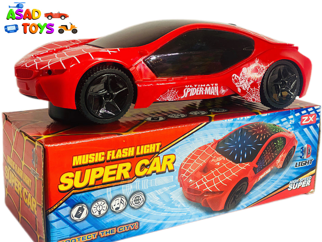 Amazing Spider Man Music Flash Light Super Car - Trendytoys