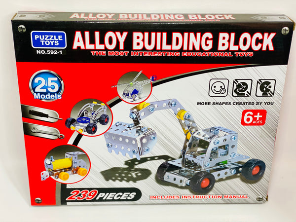 Alloy Building Block Mecanno Set 25 Models and 249 pieces Including - Trendytoys