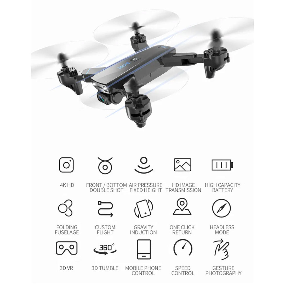 Vanguard Foldable HD Camera Drone QuadCopter w/ Altitude Hold & WI-FI Connectivity Toy for Kids - Trendytoys