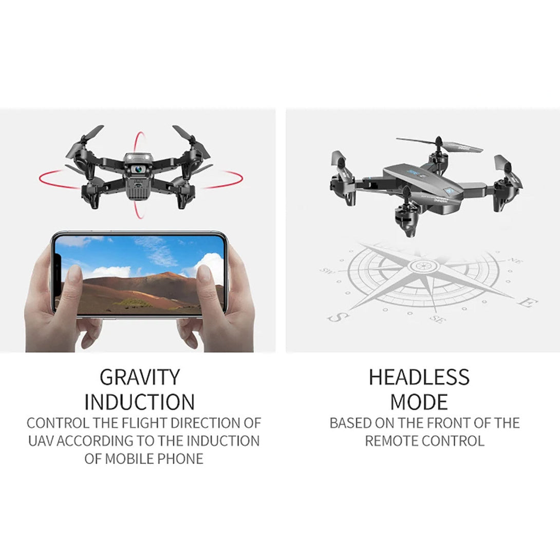 Vanguard Foldable HD Camera Drone QuadCopter w/ Altitude Hold & WI-FI Connectivity Toy for Kids - Trendytoys