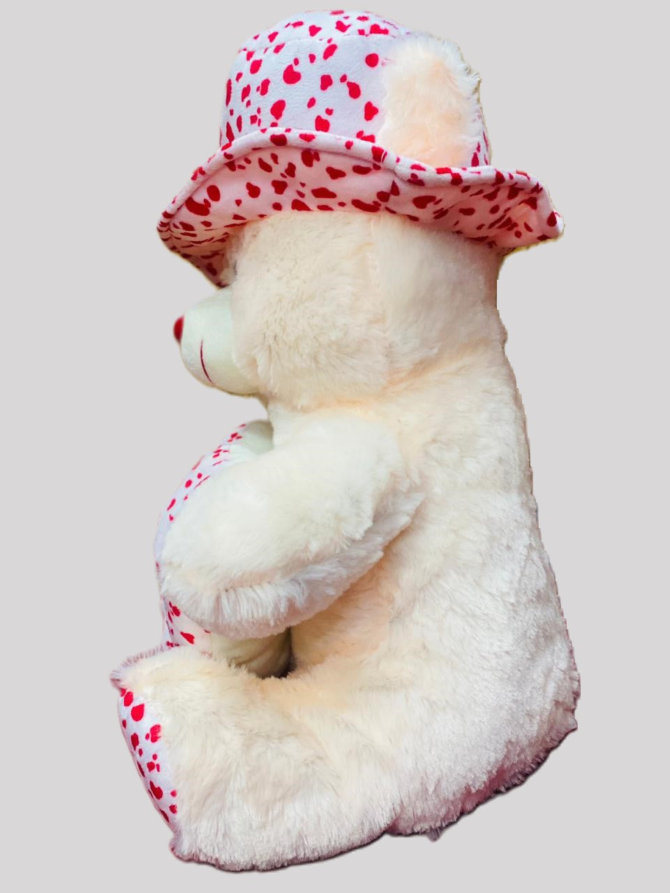 2.5 Feet Cute Pink and White Teddy Love with Cap - Trendytoys