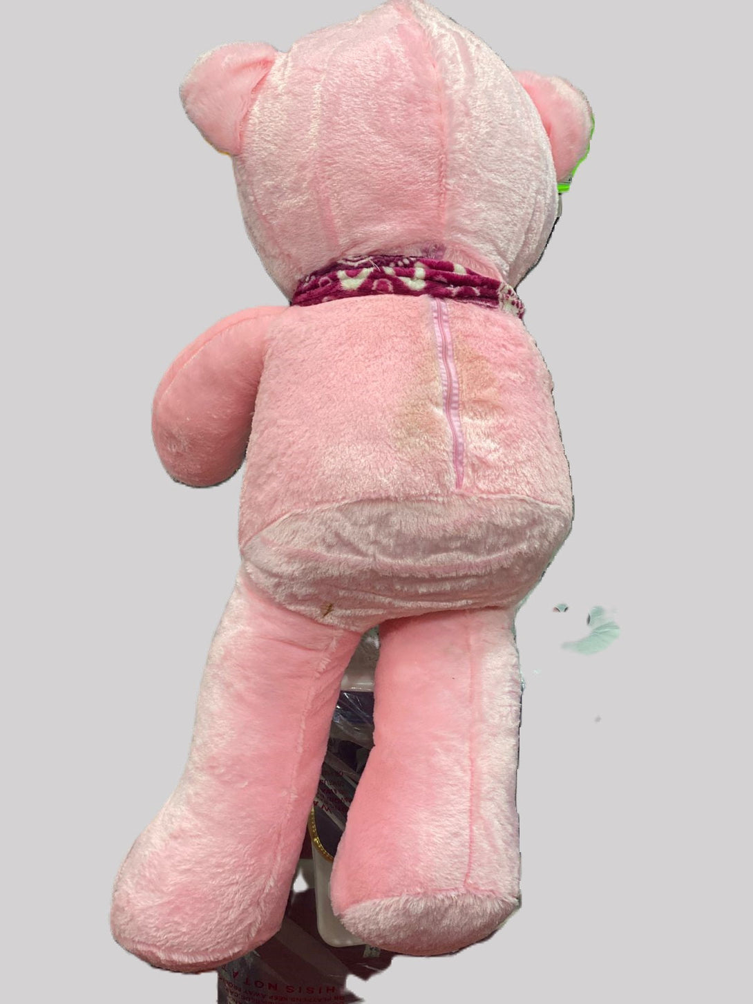 3 Feet Long Teddy Bear with Muffler  Pink & white - Trendytoys