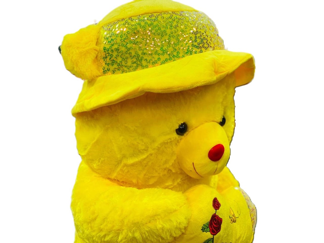 Medium Size Yellow Teddy Bear With Cap - Trendytoys