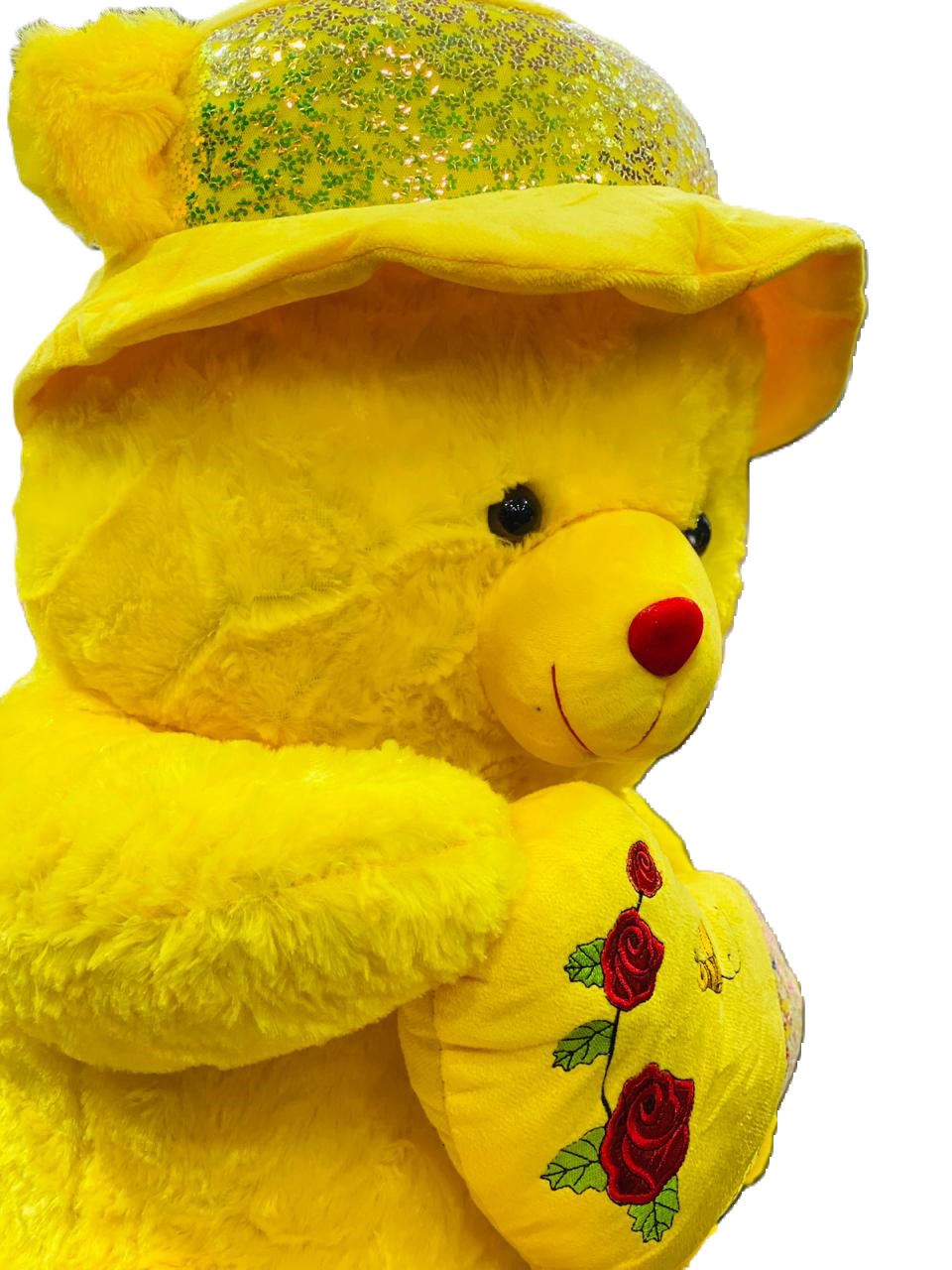 Medium Size Yellow Teddy Bear With Cap - Trendytoys