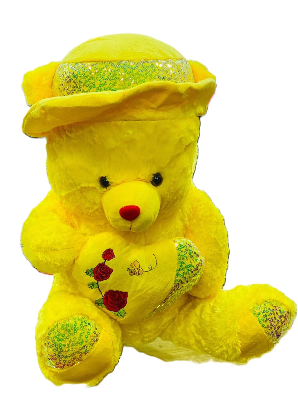 Medium Size Yellow Teddy Bear With Cap - Trendytoys