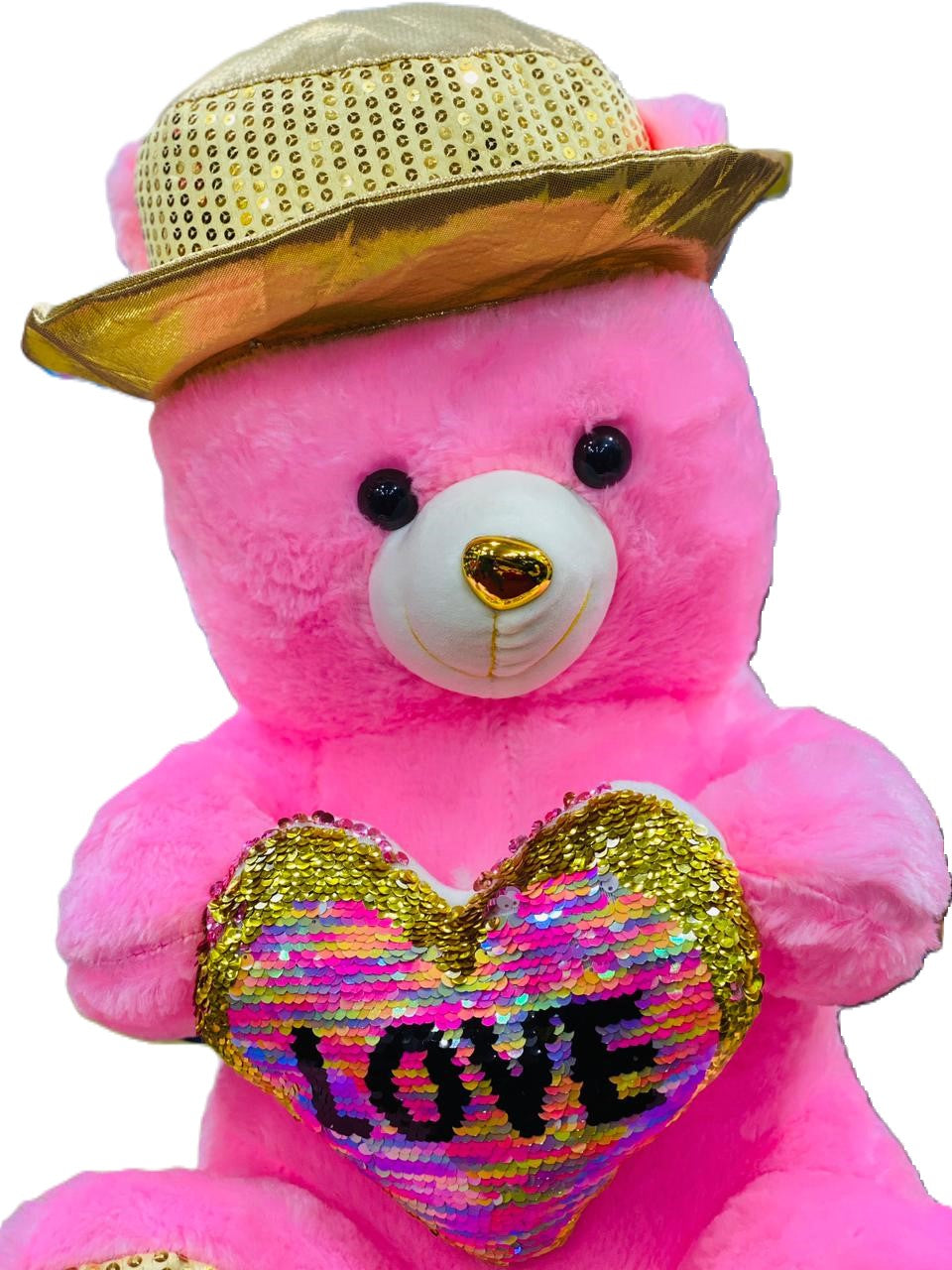 Medium Size pink Love Teddy Bear with Cap - Trendytoys