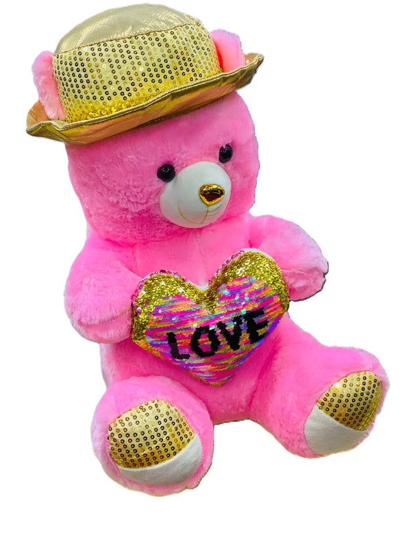 Medium Size pink Love Teddy Bear with Cap - Trendytoys