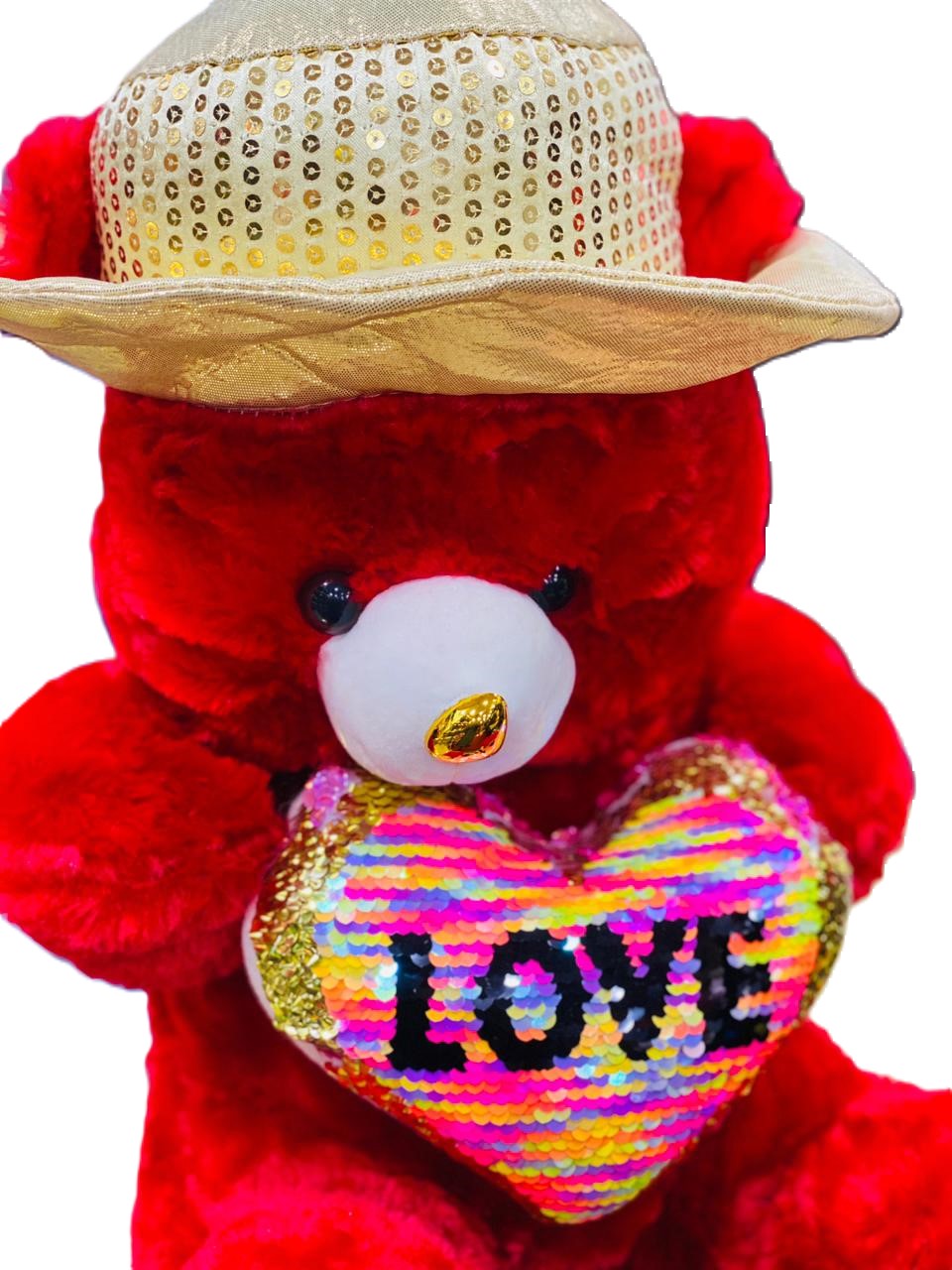 Medium Size pink Love Teddy Bear with Cap - Trendytoys