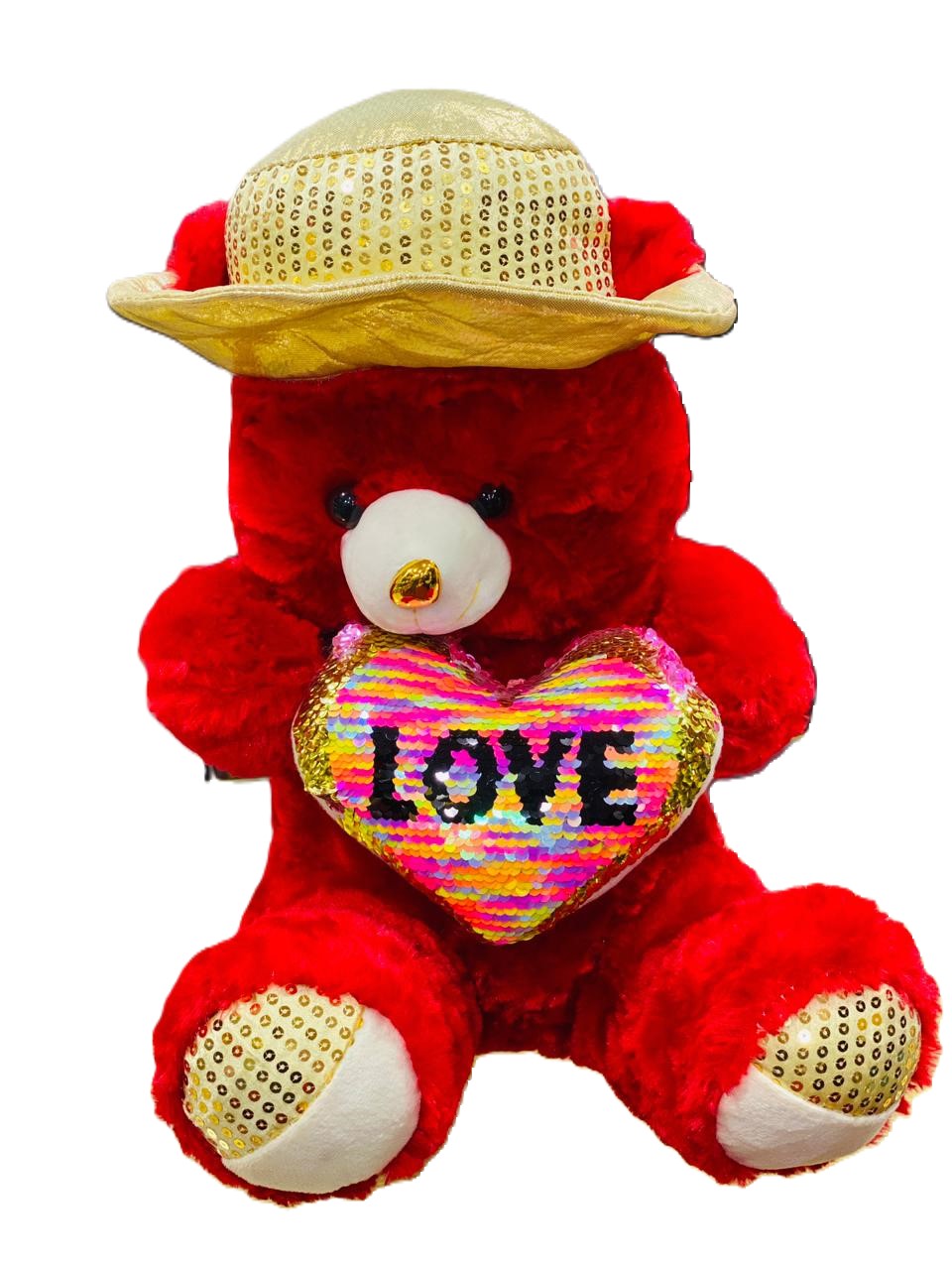 Medium Size pink Love Teddy Bear with Cap - Trendytoys